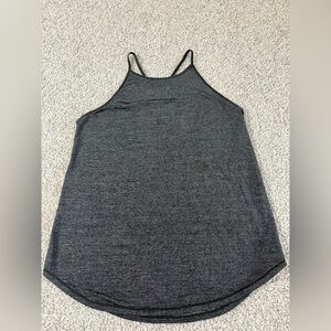 Lululemon Charcoal Gray High-Neck Mesh open Back workout Tank Top – Size 6